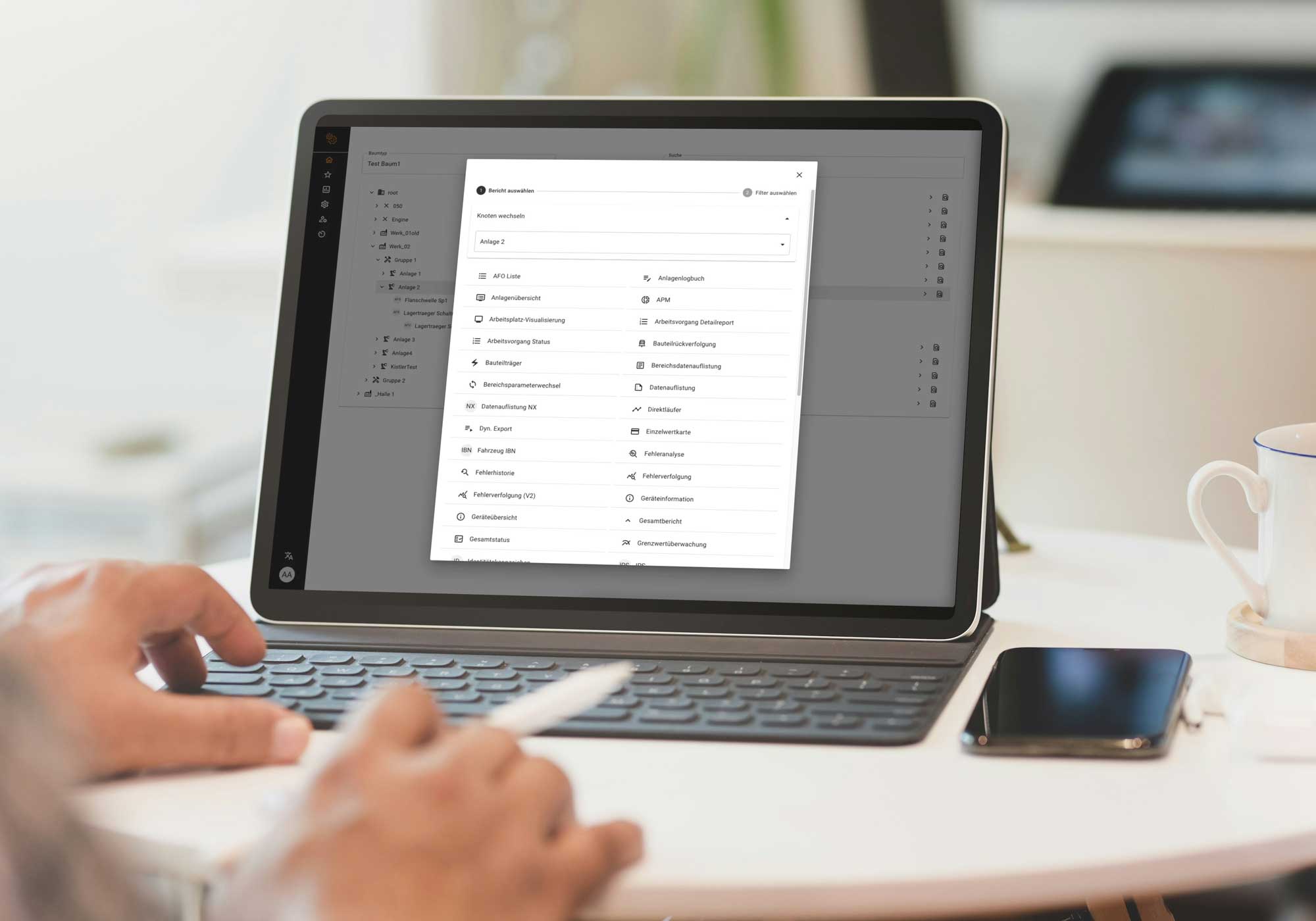 Ansicht der IPM Software auf dem iPad in einem Büro
